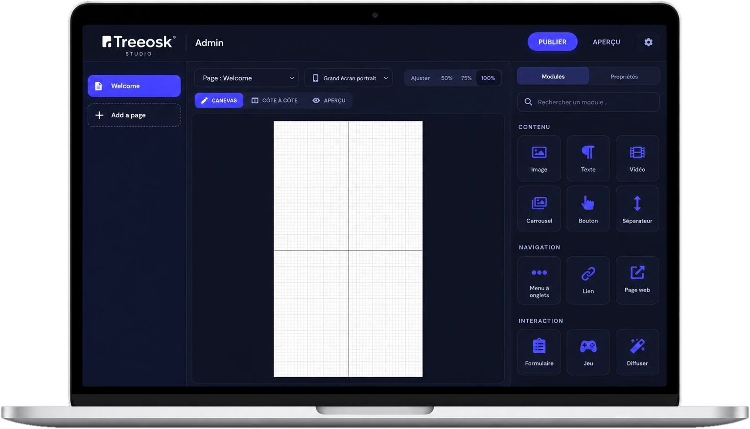 Treeosk Studio : l’éditeur d’interfaces de la plateforme